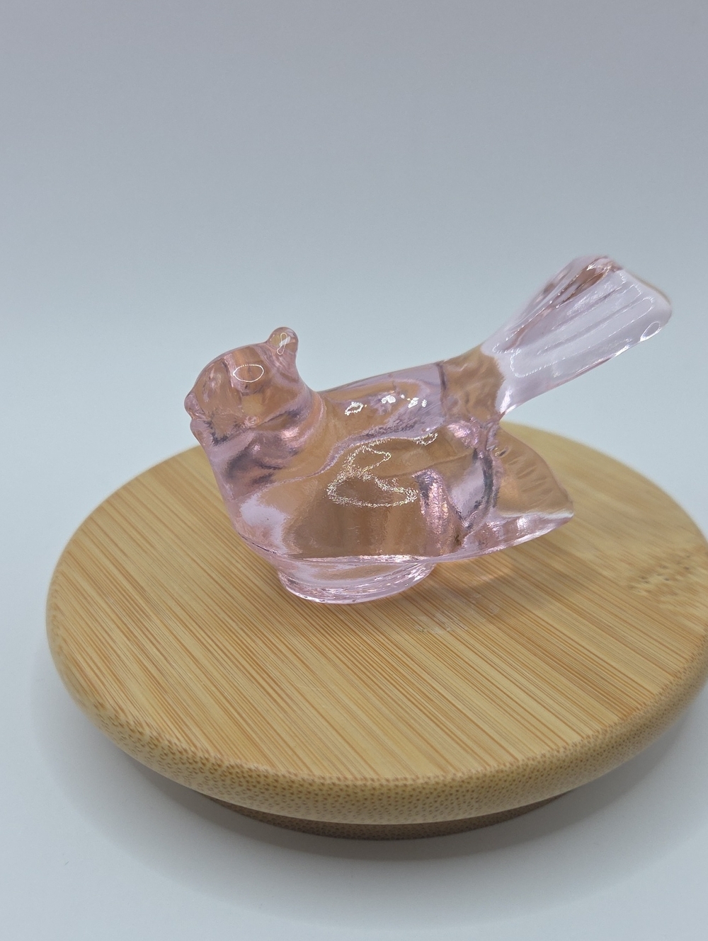 Mosser Small Pink Art Glass Bird Figurine